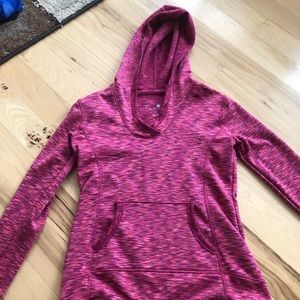Pink heather hoodie. Fleece lined